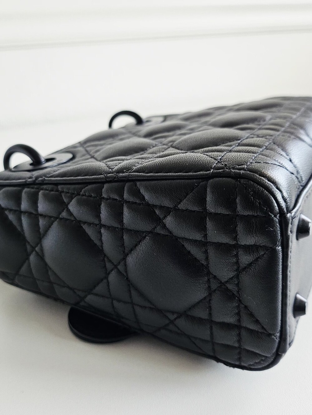 Christian Dior Black Ultra Matte Cannage Calfskin Lady Dior Mini Bag - Picture 10 of 16